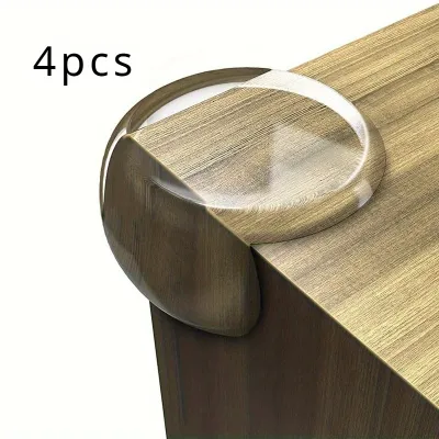 4pcs Anti-collision Mat Transparent Table Corner Protection Anti-knock Stick Table Bed Sharp Corner Window Protective Cover