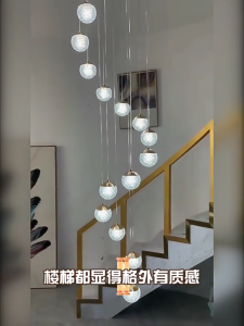 Creative DIY Crystal Ball Chandelier Light - 3 Color Changing LEDs Customizable Acrylic Shades (6/9/12/15 LEDs Black/Gold)