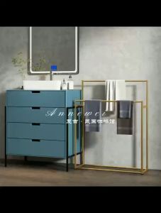 Bath Towel Rack Hanger Stand Towel Drying Shelf Storage Floor Standing Bathroom Rack Toilet Rack Light Luxury Simple Bathroom Bath Towel Standing Rack 毛巾架