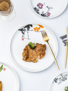 จานกระเซ็นเซอร์แบบกลมสไตล์จีนสำหรับโรงแรมและร้านอาหารจานกระเซ็นเซอร์สำหรับอาหารเย็นจานขนาดใหญ่แบบสร้างสรรค์