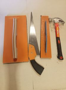 RODELA 4 in 1  SET SMALL AND BIG WITH WOOD HANDSAW SMALL AND HAMMER ORANGE PERFECT COMBINATION OF MASON MATERIAL TOOLS VERY AFFORDABLE PRICE (HARDWARE TOOLS HEAVY DUTY MATERIAL)
