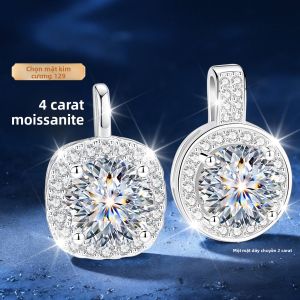 East Beauty | Sterling Silver Cube Shaped Pendant 2 Carat Moissanite