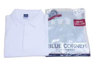 100% Original Blue Corner Plain White Polo Shirt for Men (cotton)