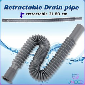 Need Drain Pipe Household Plastic Bathroom Flexible Anti-odor Tube Drainage Replacement Retractable