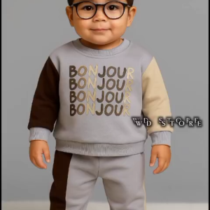 Fashion Anak Laki-laki Dan Perempuan Terbaru Setelan Sweater Bonjour Usia 1-5 Tahun