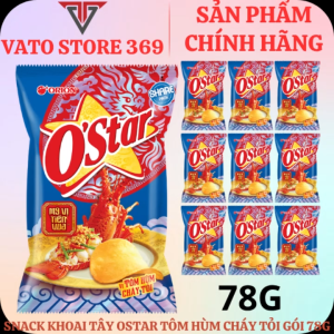 Bánh snack khoai tây OSTAR vị tôm hùm cháy tỏi gói 78g