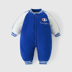 Baby Winter Outfit 3 Months Red New Year Clothes Fleece Lined Romper Suit Outdoor Clothes Korean Style Cotton Polyester Blend
