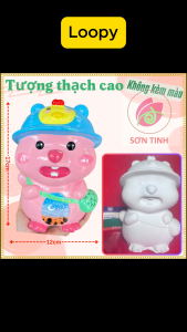 Tượng thạch cao trắng LOOPY siêu cute M78 (Không kèm màu) Bé Tô Màu Tô Tượng trò chơi trẻ em