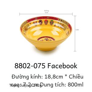 Amy Melamine Bát Súp Hình Tròn Vật Có Hoa Họa Tiết Cấp Thương Mại Cho Mì Và Hầm Đồ Ăn Nhật Bản