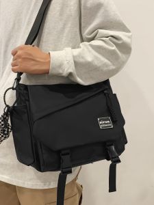 Mens Crossbody Bag Large Capacity Student Backpack Lightweight Commuter Bag Trendy Brand Travel Bag Oxford Cloth Sport Style