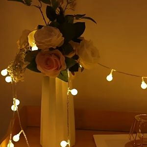 Upgrade 10M 80LED Ball Lights Battery & USB Light 2 in 1 Fairy String Lights For Camping Party Decoration Light Ball-shaped LED Garland Light 10M USB Battery Outdoor Lamp Garden Decoration Wedding Christmas
