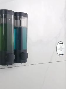 600mL Manual Soap Dispenser Wall Mounted Hand Press Soap Dispenser for Dish Liquid Lotion Shower Gel Shampoo Chamber
