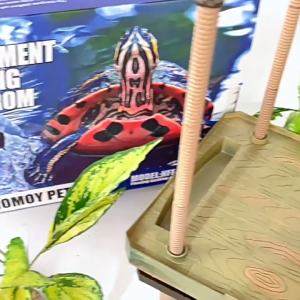 Large Turtle Basking Platform Aquatic Reptile Ramp Dock with Foot Grips Aquarium Thematic Ornaments