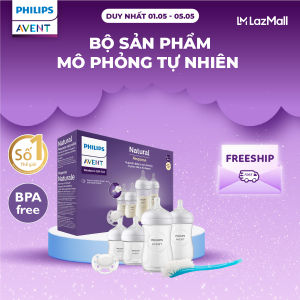 Bộ Sản Phẩm Mô Phỏng Tự Nhiên Mới Philips Avent – Trọn Bộ Khởi Đầu Cho Bé ( Bình Sữa Núm Ti Ti Ngậm Cọ Rửa Bình Sữa )