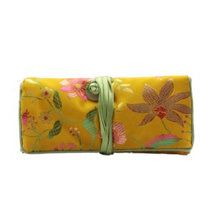 Classical Style Silk Storage Bag for Jewelry Rings Bracelets Earrings Travel Carry on Foldable Zipper Closure 2 Layer Bag