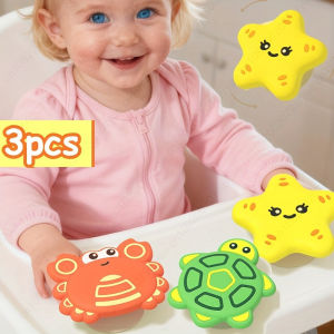 3Pcs/Set Baby Bath Toys Funny Bathing Sucker Spinner Suction Cup Cartoon Rattles Fidget Educational Toys and grip toys