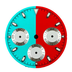 customized 29mm VK63 Dial for Quartz Movement Chronograph Face 6 Hands Watch Parts Green Luminous Fit for 39mm Watch Cases