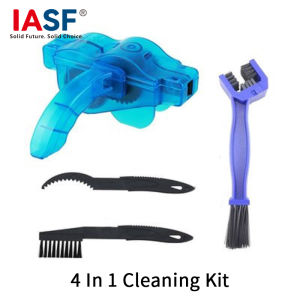 IASF โซ่มอเตอร์ไซค์ทำความสะอาดโซ่จักรยาน4ชิ้นเครื่องแปรงทำความสะอาดทำความสะอาดที่ทำความสะอาดโซ่จักรยานเครื่องมือขัดล้างภูเขา