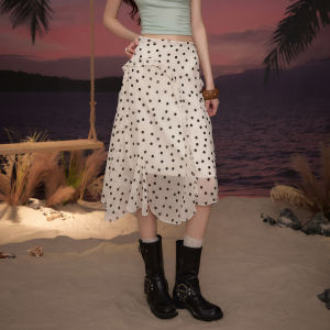 Unifree | Apricot Polka Dots Chiffon Skirt