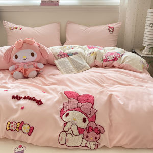 Princess Style Cotton Bedding Set for Girls Students Dormitory Three Piece Suite Quilt Cover Sheet Bedding Cotton Pure