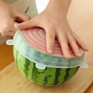 6Pcs/set Silicone Fresh-keeping Cover Reusable Durable Food Lids Stretchable Sealed Fresh Cover