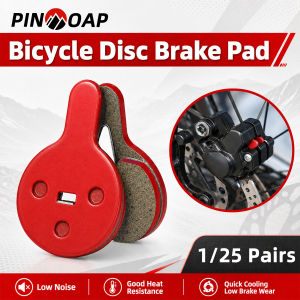 PINMOAP 1/25 Pairs MTB Road Bike Disc Brake Pads Wear Resistant Resin Brake Pads Quiet Heat Dissipation Bicycle Replacement Part