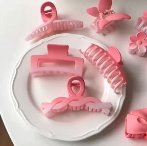 Set 8 Kẹp Tóc Màu Hồng GRADIENT Hoa Anh Đào Ngọt Ngào Dễ Thương Cho Nữ Phụ Kiện Tóc Càng Cua