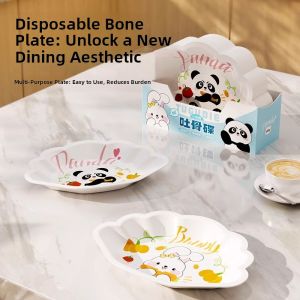 Disposable Dinner Plate Home Dining Table Utensils Bone Spitting Cartoon Trash Plate Fruit Plate Bone Spitting Dishware