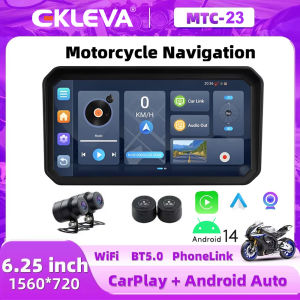 Ekleva 6 Inch DVR Xe Máy Android 14 8 Lõi 4 + 64GB Động Cơ Không Dây Carplay Android xe máy tự động Ghi Bảng Điều Khiển Navigation Màn hình hiển thị Tpms Màn Hình Ghi