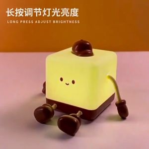 🔥[Ready Stock] Cute Small Creative Square Cube LED Pat Night Light Bedside Sleep Ambient Lamp Lampu Tidur Malam 小夜灯