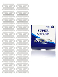 ใบมีดโกนครึ่งใบ สแตนเลส 100 ชิ้น/กล่อง สำหรับร้านตัดผมชาย |   ใบมีดโกนแบบตรงสำหรับมืออาชีพ สำหรับคิ้วและใบหน้า