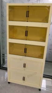 【𝗙𝗿𝗲𝗲 𝗦𝗵𝗶𝗽𝗽𝗶𝗻𝗴】inhom  L57-80cm (much Higher and deeper ) 2 Doors Multipurpose Foldable Storage Cabinet storage rack Removable Stackable Storage Box Almari Baju Plastik 收納櫃