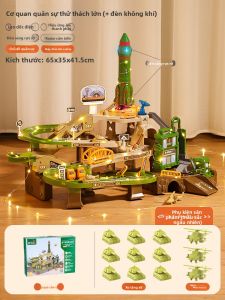 LALAPLAY | Đồ chơi giáo dục tàu hỏa bãi đỗ xe phiêu lưu cho bé trai 3-4 tuổi