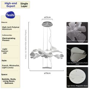 Modern French Floating Petal Chandelier
