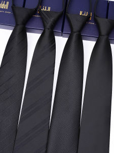 Black Men Tie Zip-Free Bean Bag Suit Tie Hand-Tied Mens Formal Wear Business Wedding Knot-Free
