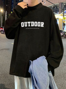 อุ่น ผ้าขนแกะ เรียงรายสองด้านกํามะหยี่เยอรมันครึ่งสูง ปกเสื้อ แขนยาวผู้ชายชุดชั้นในความร้อนฐานเสื้อแฟชั่นสไตล์ Urban