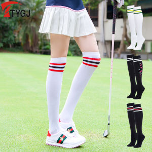 TTYGJ | Womens Over-the-Knee Socks Stripe Casual Cotton