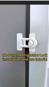 Refrigerator Lock Baby Child Safety Lock- Secure Fast- 3m Adhesive Easy Install Cabinet Drawer Lock