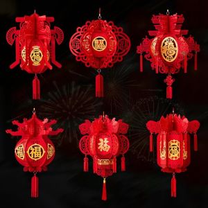 2025 năm mới đèn lồng CNY không vải dệt may mắn đèn lồng tự làm Cung điện đèn lồng treo pendantt ngoài trời và trong nhà đèn lồng đỏ trang trí Lễ Hội Mùa Xuân