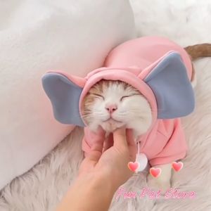 เสื้อสัตว์เลี้ยง ลายช้างสีชมพูสุดน่ารัก เหมาะสำหรับห้องแอร์