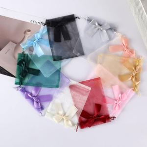 10 Chiếc Nhiều Màu Nơ Organza Túi Quà Tặng Dây Rút Lễ Hội Cưới Kẹo Mỹ Phẩm Nước Hoa Bao Bì Tinh Tế Vật Dụng