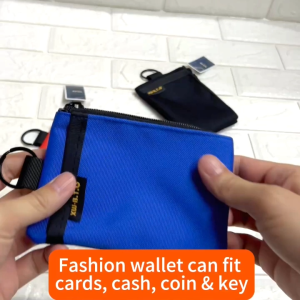 LEEFO Fashion Water Resistant Polyester Coin Purse Men Wallet Man Purse Viral Simple Style Card Key Wallet