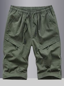 Mens Summer Outdoor Workwear Shorts Breathable Quick Dry Large Size Six-Part Casual Pure Cotton Trendy Shorts Cargo Pants