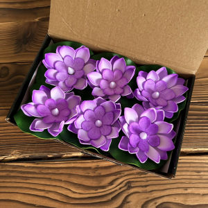 Floating Water Sensor Luminous Lotus Lamp Pond Landscape Decoration Lotus Lamp Lantern Festival Mid-Autumn Festival Outdoor Activities Wish River Lanterns