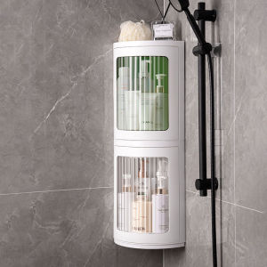 Bathroom Triangle Storage Rack No Drilling Wall Mounted Shampoo Shower Gel Organizer Shelf Countertop Space Saver Holder