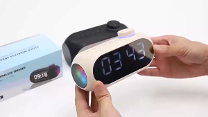 Loa bluetooth S18 màn hình led đa năng báo thức đèn nháy loa bluetooth RGB pin sạc