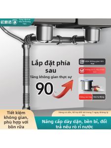 Ống Xả Chậu Rửa Tiết Kiệm Không Gian Inox