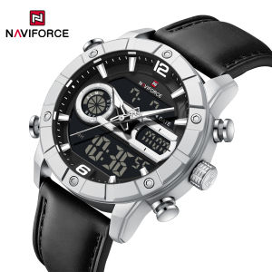 NAVIFORCE Original Watch for Men Casual Sports 30m Waterproof Dual Display Digital Watches Multifunctional Date Alarm with Luminous Dial Fashion Watch NF9263