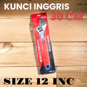 KUNCI INGGRIS GAGANG KARET MERAH 12INC PERKAKAS K3021