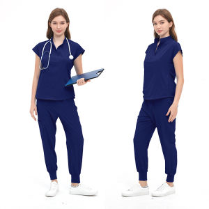 2024 News Short Sleeved V-neck Scrubs Medical Dental Clinic Surgical Uniforms Hospital Nurse Scrubs